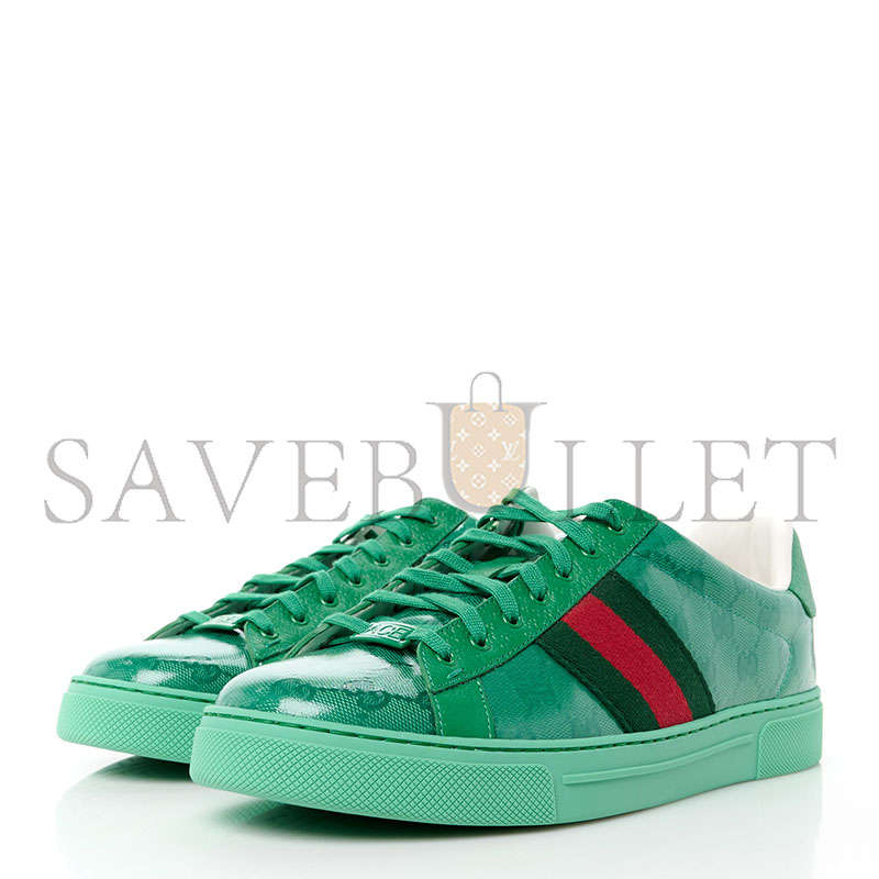 G*u*i ace monogrammed leather-trimmed coated-canvas sneakers 576963